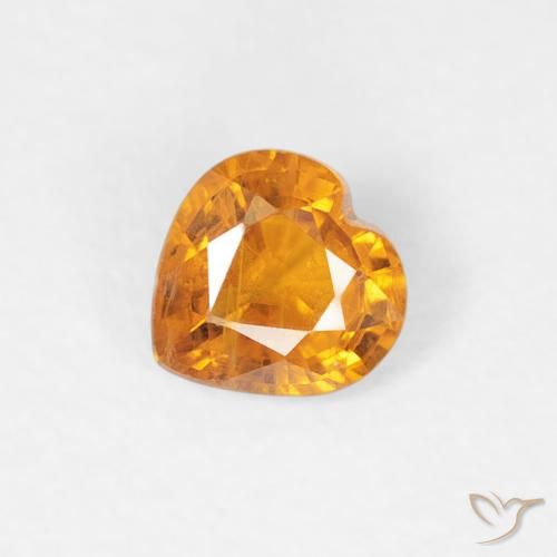 0.37ct Natural Naranja medio Zafiro, Corazón, VS-SI