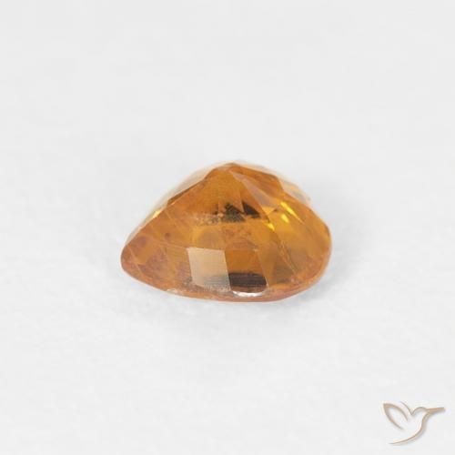 Zafiro Naranja medio natural de 0.37 ct, Corazón, VS-SI