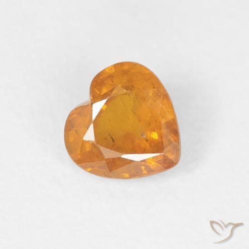 0.46ct Natural Ámbar naranja Zafiro, Corazón, VS-SI