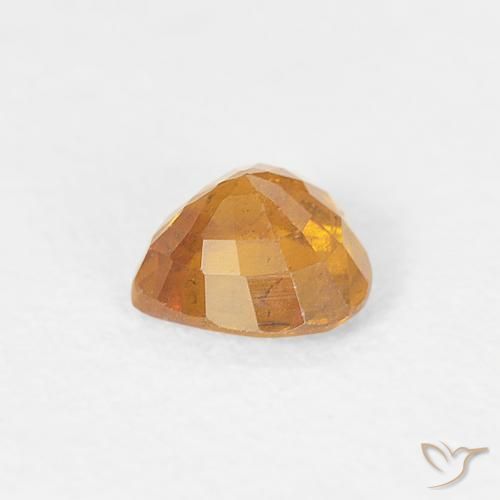 Zafiro Ámbar naranja natural de 0.46 ct, Corazón, VS-SI
