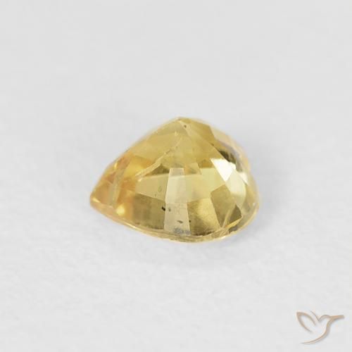 Zafiro Amarillo medio natural de 0.46 ct, Corazón, VS-SI