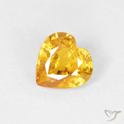 0.40ct Natural Dorado Zafiro, Corazón, VS-SI