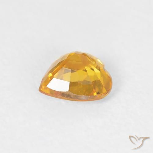 Zafiro Dorado natural de 0.40 ct, Corazón, VS-SI