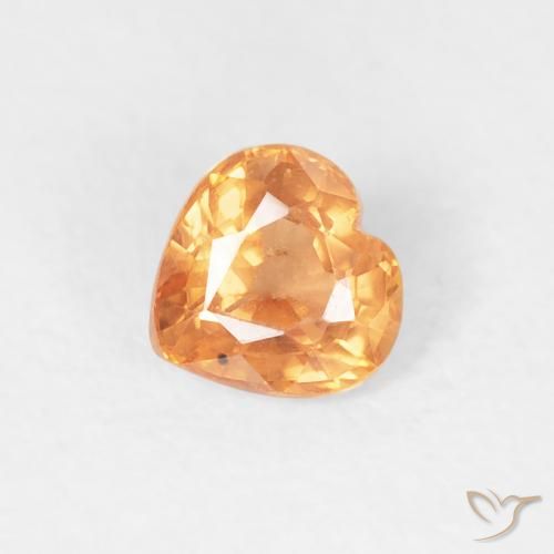 0.45ct Natural Naranja medio Zafiro, Corazón, VS