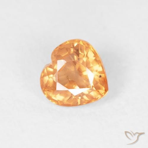 Zafiro Naranja medio natural de 0.45 ct, Corazón, VS