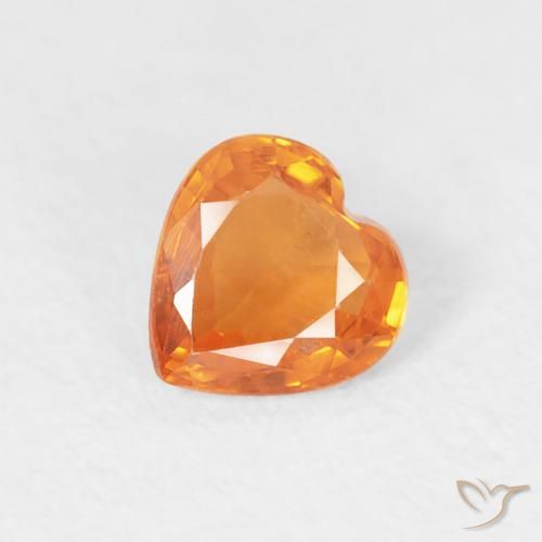 0.41ct Natural Naranja claro Zafiro, Corazón, VS