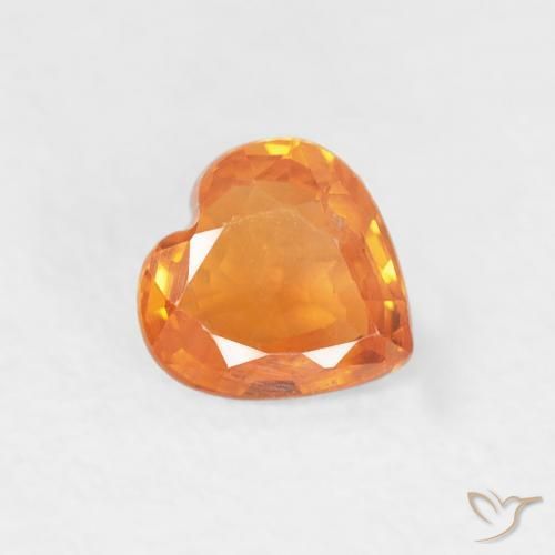 Zafiro Naranja claro natural de 0.41 ct, Corazón, VS