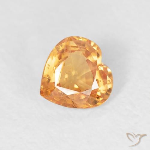 0.46ct Natural Naranja claro Zafiro, Corazón, VS