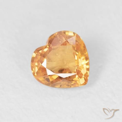 Zafiro Naranja claro natural de 0.46 ct, Corazón, VS