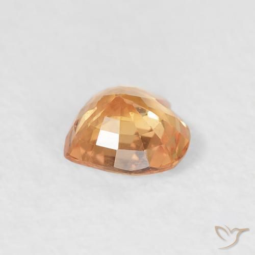 Zafiro Naranja claro natural de 0.46 ct, Corazón, VS