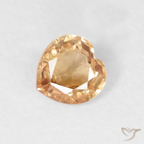 0.46ct Natural Naranja medio Zafiro, Corazón, VS