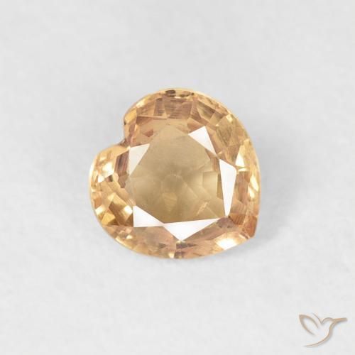 Zafiro Naranja medio natural de 0.46 ct, Corazón, VS