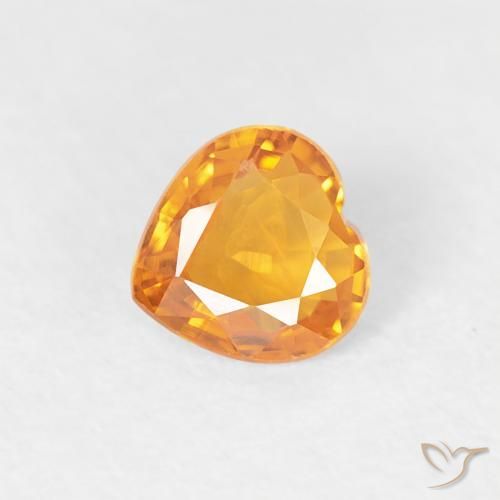 0.38ct Natural Naranja albaricoque Zafiro, Corazón, VS