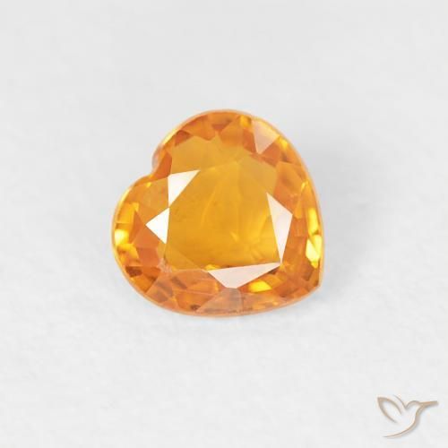 Zafiro Naranja albaricoque natural de 0.38 ct, Corazón, VS