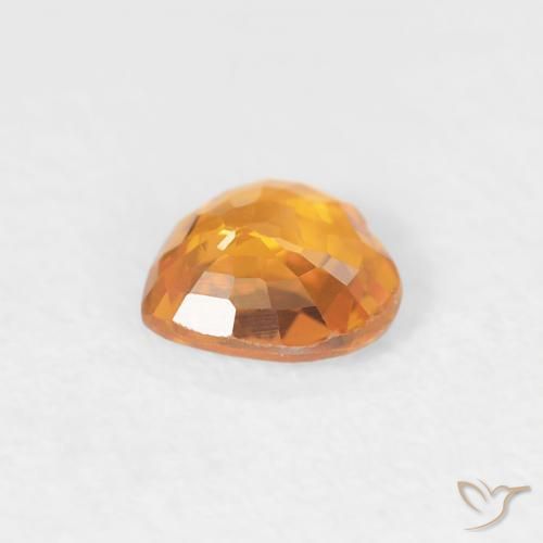Zafiro Naranja albaricoque natural de 0.38 ct, Corazón, VS