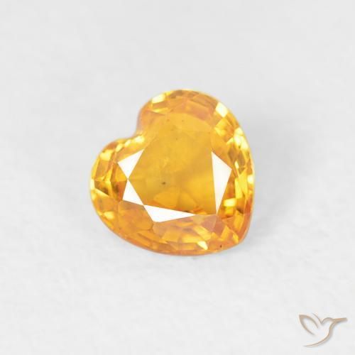 0.41ct Natural Naranja medio Zafiro, Corazón, VS