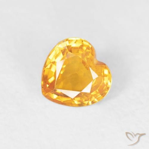 Zafiro Naranja medio natural de 0.41 ct, Corazón, VS
