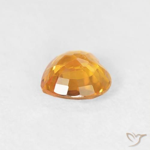Zafiro Naranja medio natural de 0.41 ct, Corazón, VS