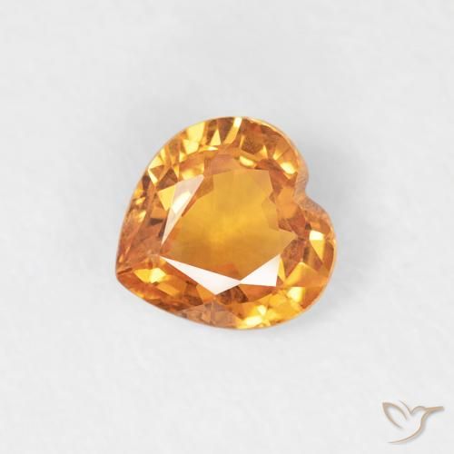 0.40ct Natural Naranja albaricoque Zafiro, Corazón, VS