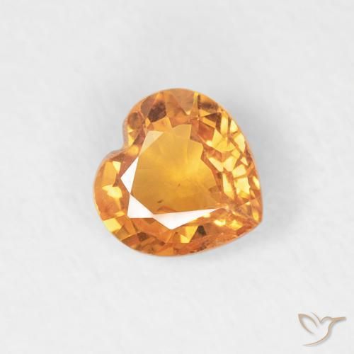 Zafiro Naranja albaricoque natural de 0.40 ct, Corazón, VS