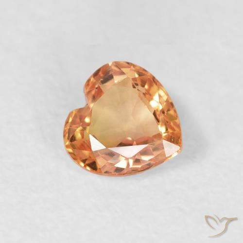 Zafiro Naranja tigre natural de 0.43 ct, Corazón, VS