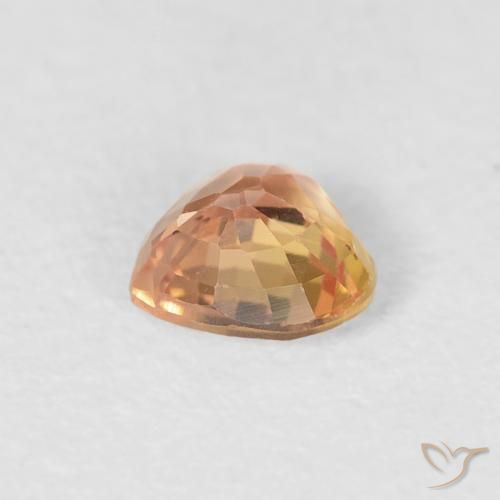 Zafiro Naranja tigre natural de 0.43 ct, Corazón, VS