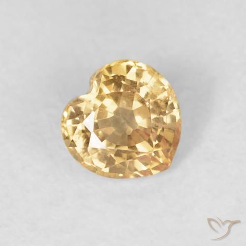 0.51ct Natural Dorado Zafiro, Corazón, VS