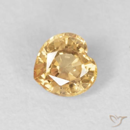 Zafiro Dorado natural de 0.51 ct, Corazón, VS