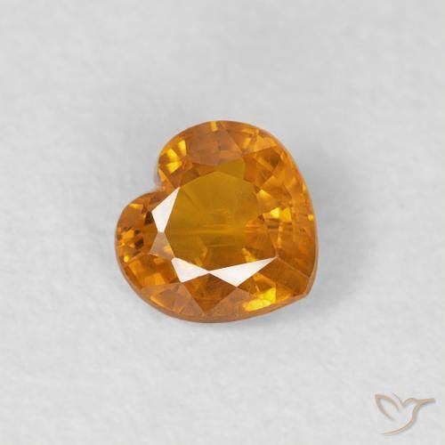 Zafiro Naranja albaricoque natural de 0.36 ct, Corazón, VS