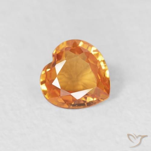 0.35ct Natural Naranja medio Zafiro, Corazón, VVS