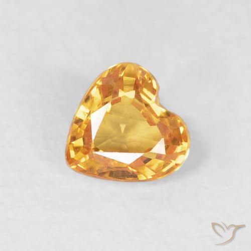 0.46ct Natural Naranja medio Zafiro, Corazón, VVS