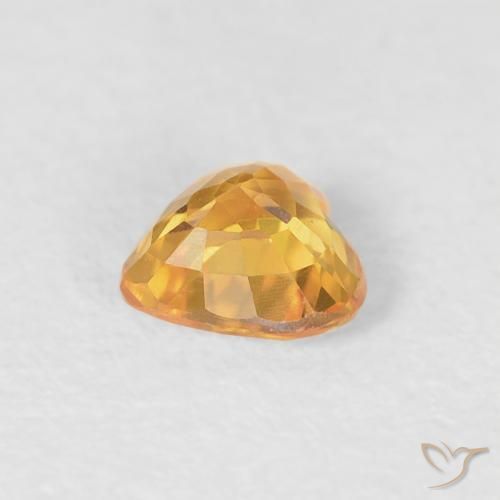 Zafiro Naranja medio natural de 0.46 ct, Corazón, VVS