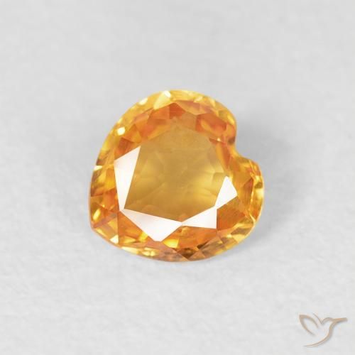 0.40ct Natural Dorado naranja Zafiro, Corazón, VVS