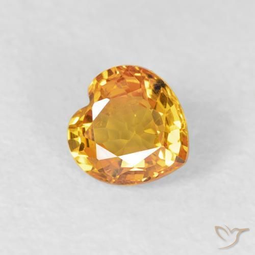 0.44ct Natural Dorado naranja Zafiro, Corazón, VVS