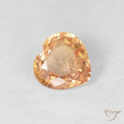 0.38ct Natural Naranja medio Zafiro, Corazón, VVS