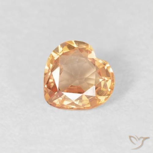 Zafiro Naranja medio natural de 0.38 ct, Corazón, VVS