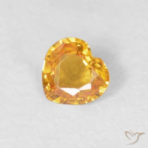 0.32ct Natural Dorado naranja oscuro Zafiro, Corazón, VVS