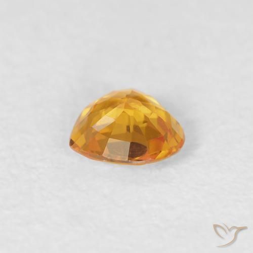 Zafiro Dorado naranja oscuro natural de 0.32 ct, Corazón, VVS