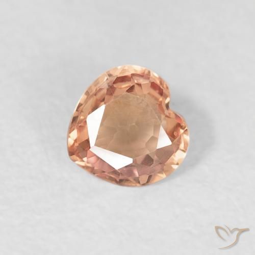 Zafiro Naranja medio natural de 0.38 ct, Corazón, VVS