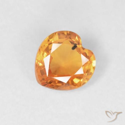 0.44ct Natural Naranja claro Zafiro, Corazón, VVS-VS