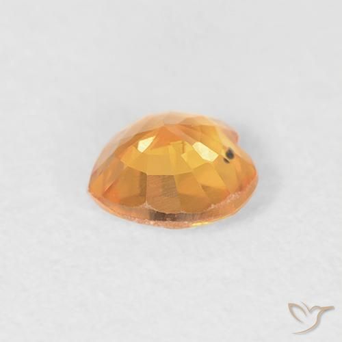Zafiro Naranja claro natural de 0.44 ct, Corazón, VVS-VS