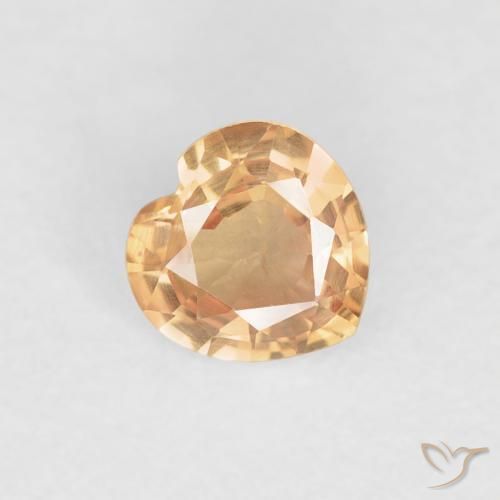 0.40ct Natural Dorado Zafiro, Corazón, VVS