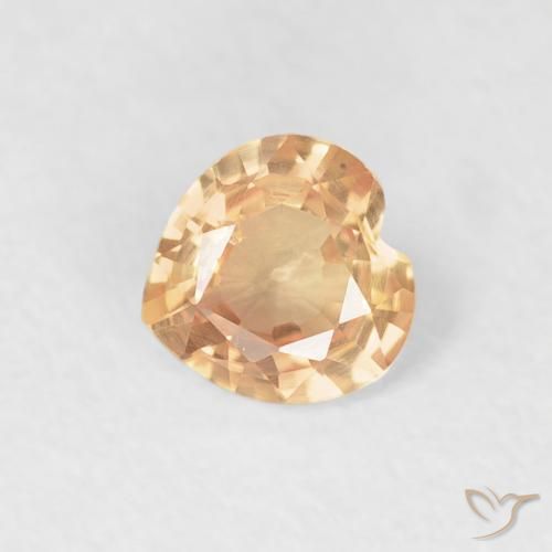 Zafiro Dorado natural de 0.40 ct, Corazón, VVS
