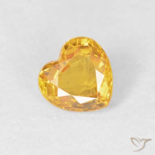 0.43ct Natural Dorado medio Zafiro, Corazón, VVS