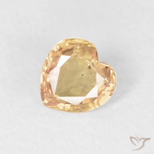 0.48ct Natural Dorado Zafiro, Corazón, VVS