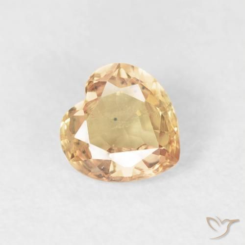 Zafiro Dorado natural de 0.48 ct, Corazón, VVS
