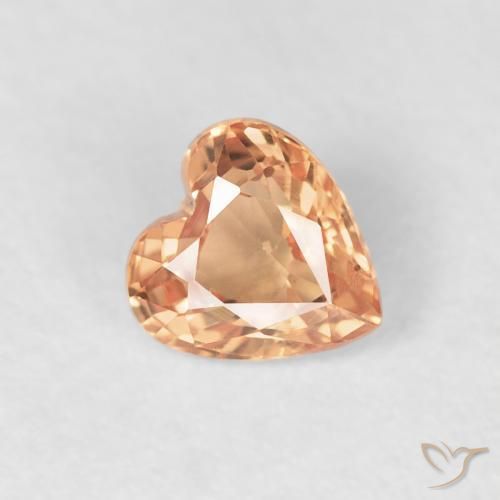 0.50ct Natural Naranja claro Zafiro, Corazón, VVS