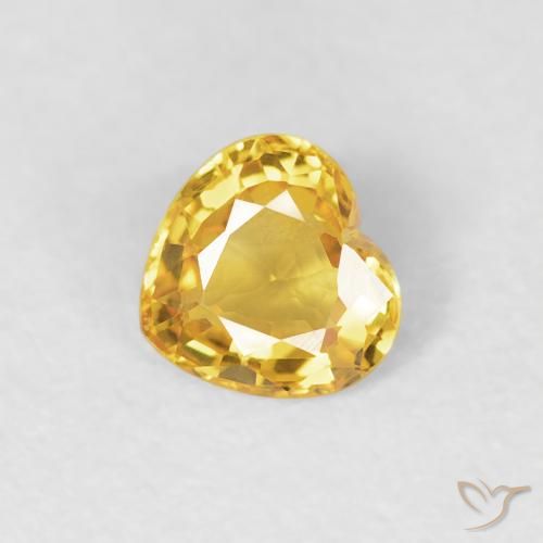 Zafiro Dorado natural de 0.38 ct, Corazón, VVS