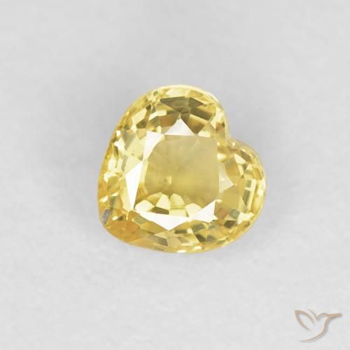 Zafiro Amarillo toscana natural de 0.48 ct, Corazón, VVS