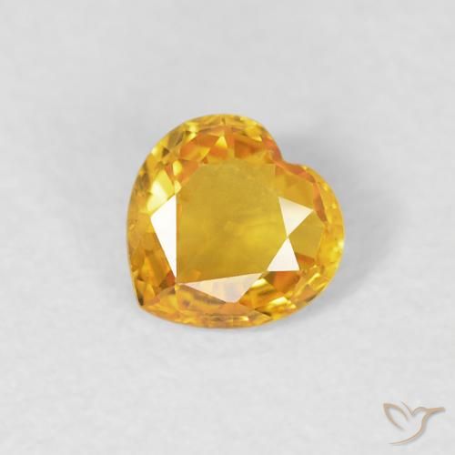 0.39ct Natural Naranja dorado Zafiro, Corazón, VVS